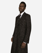 Single-breasted dotted wool jersey coat -  | Dolce &amp; Gabbana