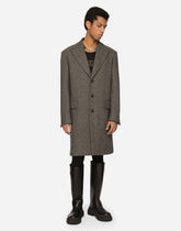 Single-breasted herringbone wool jersey coat -  | Dolce &amp; Gabbana