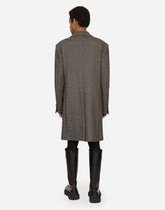 Single-breasted herringbone wool jersey coat -  | Dolce &amp; Gabbana