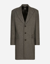 Single-breasted herringbone wool jersey coat -  | Dolce &amp; Gabbana