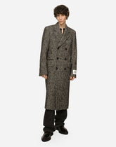Double-breasted wool houndstooth coat -  | Dolce &amp; Gabbana