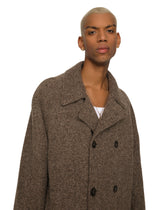 Double-breasted melange alpaca wool coat -  | Dolce &amp; Gabbana
