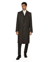 Single-breasted herringbone alpaca wool coat -  | Dolce &amp; Gabbana