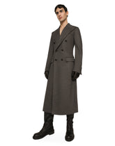 Double-breasted technical wool jersey coat -  | Dolce &amp; Gabbana