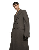 Double-breasted technical wool jersey coat -  | Dolce &amp; Gabbana