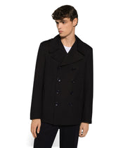 Double-breasted wool pea coat with tag -  | Dolce &amp; Gabbana