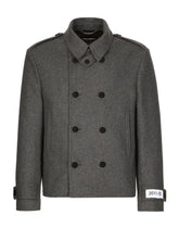 Double-breasted coat in cashmere blend -  | Dolce &amp; Gabbana