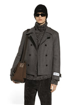 Double-breasted coat in cashmere blend -  | Dolce &amp; Gabbana