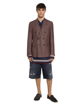 Double-breasted linen-blend Taormina-fit jacket -  | Dolce &amp; Gabbana