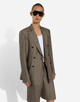 Double-breasted linen Taormina jacket -  | Dolce &amp; Gabbana