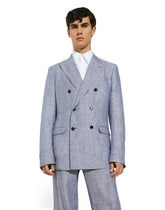 Double-breasted linen Taormina jacket -  | Dolce &amp; Gabbana
