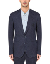 Deconstructed linen jacket with DG embroidery -  | Dolce & Gabbana