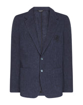 Deconstructed linen jacket with DG embroidery -  | Dolce & Gabbana