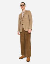 Deconstructed camel hair blazer with embroidery -  | Dolce & Gabbana