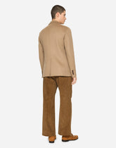 Deconstructed camel hair blazer with embroidery -  | Dolce & Gabbana