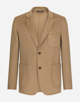 Deconstructed camel hair blazer with embroidery -  | Dolce & Gabbana
