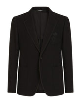 Deconstructed stretch jersey jacket with embroidery -  | Dolce &amp; Gabbana