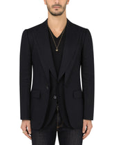 Linen Sicilia-fit jacket with double construction -  | Dolce & Gabbana
