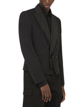 Wool Sicilia-fit jacket with contrasting pinstripe -  | Dolce &amp; Gabbana