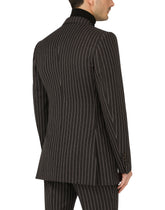 Double-breasted pinstripe wool Beat-fit jacket -  | Dolce & Gabbana
