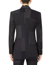 Double-breasted stretch wool patchwork Beat jacket -  | Dolce & Gabbana