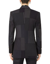 Double-breasted stretch wool patchwork Beat jacket -  | Dolce & Gabbana