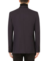 Double-breasted micro-patterned wool Sicilia-fit jacket -  | Dolce & Gabbana