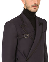 Double-breasted micro-patterned wool Sicilia-fit jacket -  | Dolce & Gabbana