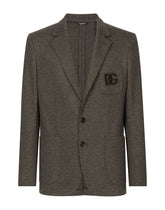 Single-breasted stretch jersey jacket -  | Dolce &amp; Gabbana