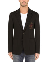 Wool jersey jacket with patch embellishment -  | Dolce &amp; Gabbana