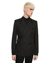 Double-breasted micro-patterned Sicilia-fit tuxedo jacket -  | Dolce &amp; Gabbana