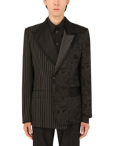 Double-breasted patchwork fabric Sicilia-fit jacket -  | Dolce &amp; Gabbana