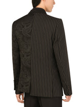 Double-breasted patchwork fabric Sicilia-fit jacket -  | Dolce &amp; Gabbana