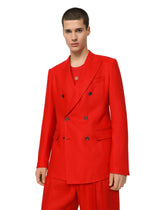 Double-breasted linen Sicilia-fit jacket -  | Dolce & Gabbana