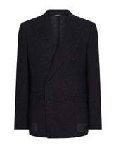 Double-breasted pinstripe linen Sicilia-fit jacket -  | Dolce & Gabbana