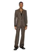 Single-breasted pinstripe stretch flannel jacket -  | Dolce & Gabbana