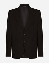 Stretch jersey jacket with heraldic patch -  | Dolce &amp; Gabbana