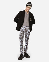 Stretch jersey jacket with heraldic patch -  | Dolce &amp; Gabbana