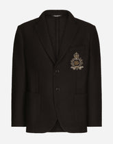 Stretch jersey jacket with heraldic patch -  | Dolce &amp; Gabbana