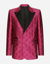 Single-breasted Sicilia-fit tuxedo jacket with DG jacquard detailing -  | Dolce &amp; Gabbana