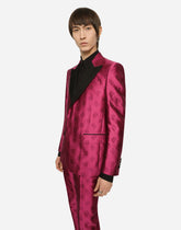Single-breasted Sicilia-fit tuxedo jacket with DG jacquard detailing -  | Dolce &amp; Gabbana
