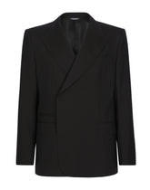Double-breasted stretch wool Sicilia-fit jacket -  | Dolce & Gabbana