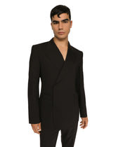 Double-breasted stretch wool Sicilia-fit jacket -  | Dolce & Gabbana