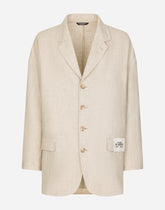 Oversize single-breasted linen and viscose jacket -  | Dolce & Gabbana