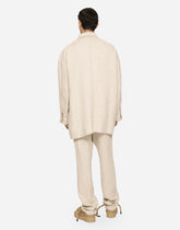 Oversize single-breasted linen and viscose jacket -  | Dolce & Gabbana