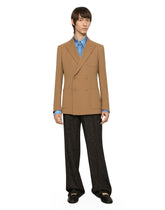 Double-breasted stretch wool tricotine jacket -  | Dolce & Gabbana