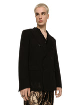 Deconstructed wool gauze double-breasted jacket -  | Dolce &amp; Gabbana