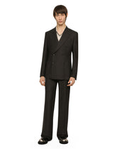 Double-breasted stretch wool flannel jacket -  | Dolce &amp; Gabbana