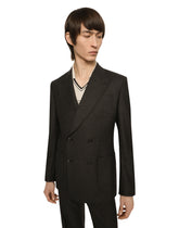 Double-breasted stretch wool flannel jacket -  | Dolce &amp; Gabbana