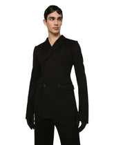 Double-breasted technical cotton jersey jacket -  | Dolce &amp; Gabbana
